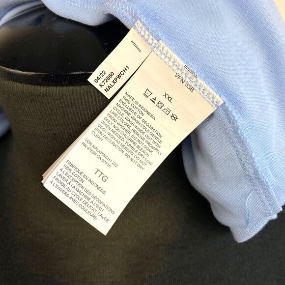 Nautica Mens Polo Shirt XXL Light Blue Knit Short Sleeves Golf Sports Casual - Picture 11 of 11